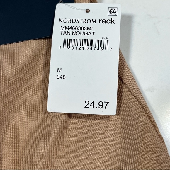 Market & Melrose Tan Puff Sleeve Twist Crop Top Medium - Picture 6 of 10